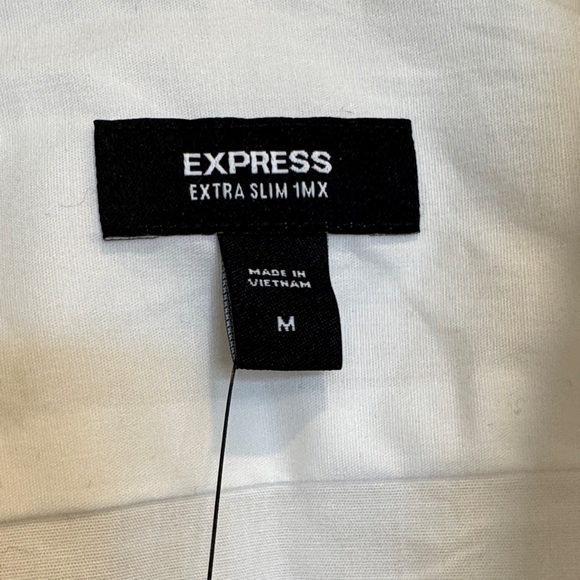 NWT Express Extra Slim 1MX Crisp White Women’s Button Up Shirt Size Medium - Picture 2 of 8
